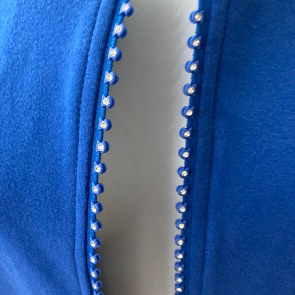 Quacker Factory Royal Blue Rhinestones Zip Jacket Small - Picture 8 of 8